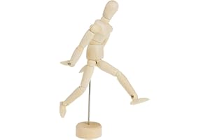 BEISITONG LIMITED GROUP Artist Wooden Manikin Mannequin 8 Inch Manikin Flexible Joints Puppet Drawing Mannequin Figure Sketching Model Painting Model Mannequin Jointed Art Doll Home Office Desktop Decor Children Toys Gift