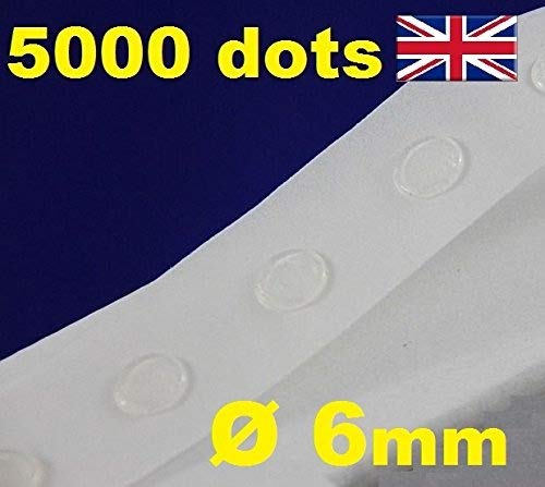 Glue Dots SuperDot - Dispenser con 5000 gocce di colla trasparenti e rimovibili, dalla tenuta forte, per creazione di biglietti, album e progetti creativi, diametro: 6 mm