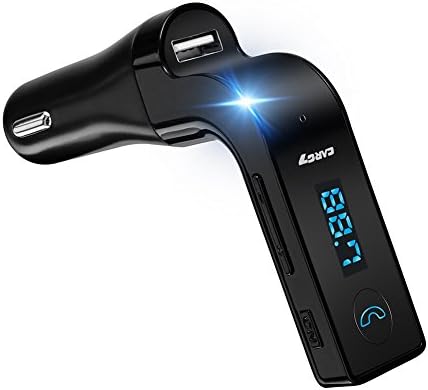 FM Transmitter, EIISON Wireless Bluetooth FM Transmitter Car Kit In-Car FM Adapter Car Kit with USB Car Charging for iPhone, Samsung, LG, HTC, Nexus, Motorola, Sony Android Smartphone, Black