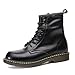 Produktbild Jiahe Martin Martin-Schnürschuhe für Herren, Schnürschuhe aus echtem Leder im Freien Army Combat Boots (Schwarzes Grau Braun Weinrot),Black,40