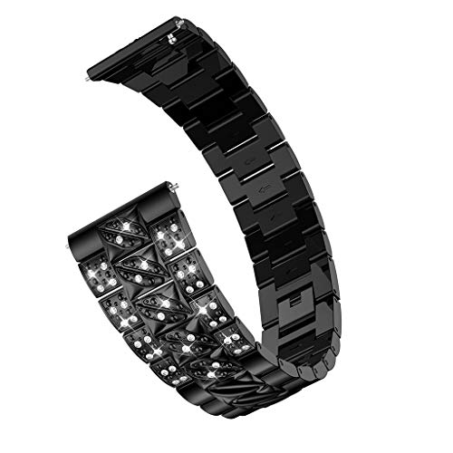 Preisvergleich Produktbild 2019 Neueste!Glowjoy Armband für Huawei Watch GT,Unisex Edelstahl Uhrenarmbänder Einstellbares Edelstahlband Metall Ersatz Uhrenarmband Band Straps mit Schnellverschluss für Damen&Herren (Schwarz)
