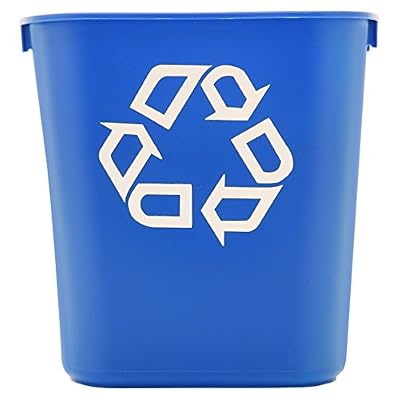 Rubbermaid Récipient de Recyclage Commercial en Plastique 3.4gal, Bleu