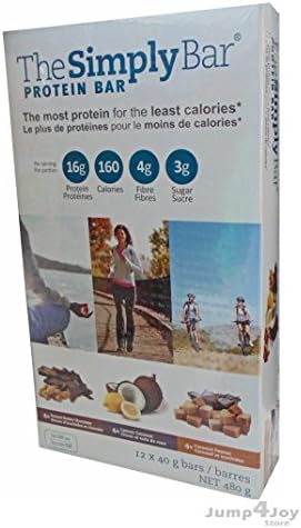 The Simply Bar - 12 bars x 40g (4 Peanut Butter/4 Lemon Coconut/4 Caramel Peanut Butter)