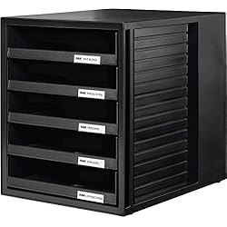 HAN 1401-13 Module de rangement 5 tiroirs ouverts pour C4, 275 x 320 x 330 mm (Noir) (Import Allemagne)