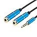 Produktbild Audio Y Splitter Kabel Stereo Klinken Y Adapter 3,5mm Stecker auf 2x 3,5mm Buchse für Handys, MP3 Player, Tablet usw