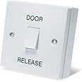 SecureMyDoor DOOR RELEASE Button - White Gloss Plastic Press to Exit Switch - Perfect for Access Control Systems in Commercial & Residential Buildings - Surface Mount Design