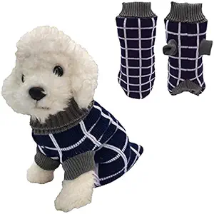 PetVogue Classic Cosy Sweater for Small Dogs/Puppies ( Blue, 1 Quantity)