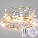 Produktbild WeihnachtsBeleuchtung, Feen Lichter 100 LED Warmweiß Micro Saiten Leuchten Indoor-und Outdoor-Nutzung FernBedienung, Batterie angetrieben-10M/33ft