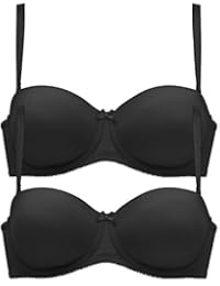 Naturana - Sujetadores Multiposiciones con Aros para Mujer 7633 (Pack de 2) Negro EU 75 / ES 90 C