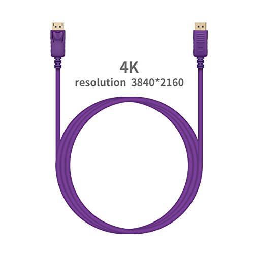 DisplayPort Kabel, 1.8m DisplayPort zu DisplayPort Ultra HD 1080p 4K-Auflösung Bereit Cable (lila) von SZCTKlink - 2
