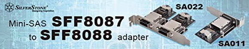 SilverStone SST-SA022 – Mini SAS Adpater Dual Intern Mini SAS 26pin SFF8087 zu Extern 36pin SFF8088 - 12