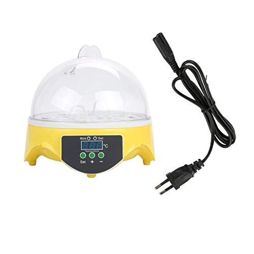 Preisvergleich Produktbild Mongoliah 7 Eier Kapazität Hühnereier Vogelinkubator Automatische Steuerung Inkubationswerkzeug (Gelb) -EU-Stecker