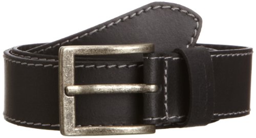 Wrangler Men's Basic Stitched Belt, Black, 90cm