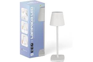 SMART-J Lampada Led da Tavolo Ricaricabile con Sensore Touch Easy Color Plus 3 diverse modalità di luce ricarica USB fino a 9 ore di Autonomia 4000 mha (Bianca)
