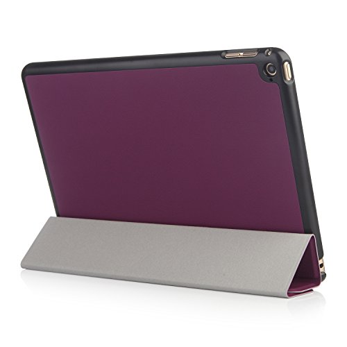 iHarbort® iPad Air 2 Hülle – Premium PU Leder Tasche Hülle Etui Schutzhülle Ständer für iPad Air 2, mit Schlaf / Wach-up-Funktion (iPad Air 2, Lila) - 3