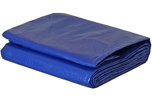 KALEMBAL Bâche Piscine Rectangulaire 6x10 m - Filet d'écoulement - Bleue - Résistante - Anti-UV - Oeillets