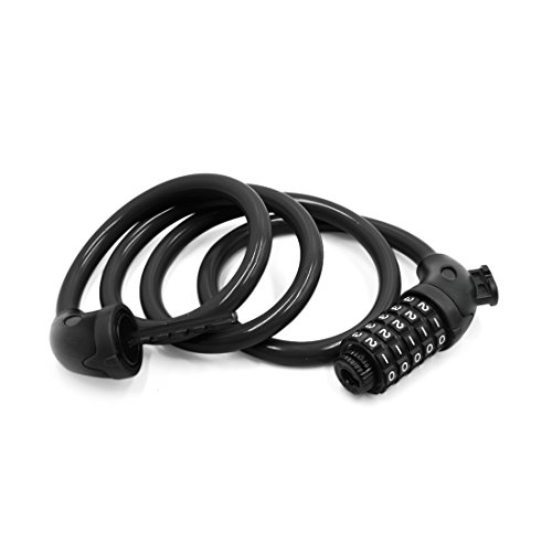 sourcingmap Fahrrad 5-Digital Passwort Sicherheit Kombination Kabel Kettenschloss Schwarz