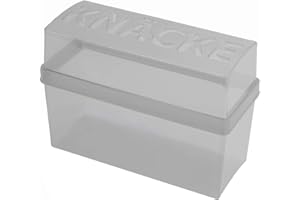 KOOPMAN INTERNATIONAL Recipiente para pan crujiente en láminas, color gris claro/blanco transparente, 1 unidad