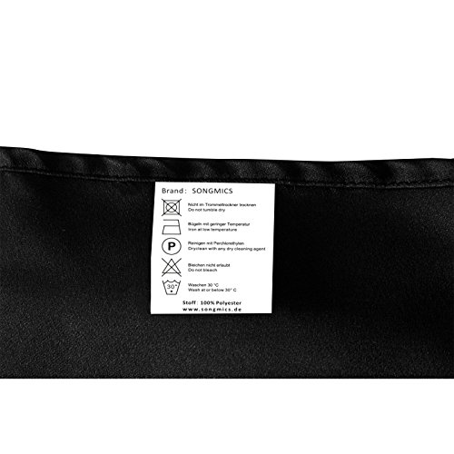 Songmics 2 Stück 145 x 245 cm Vorhänge Gardine Verdunklungsvorhang mit Ösen schwarz LRB245H-2 - 6