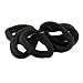 Mytoptrendz® Pack Of 6 Large Thick Non Metal Soft Black Ponio Bobble Ribbed Ponytail Holder