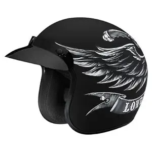 Studds Jetstar Classic D9 Love It (Matt Black, XL)