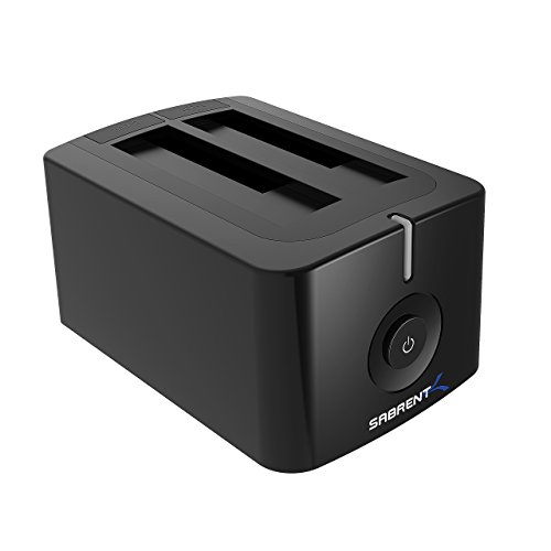Sabrent USB 3.0 zu SATA Dual Bay External Hard Drive Docking Station für 2,5 oder 3,5 Zoll-Festplatte HDD, SSD mit Festplatten -Kopierer / Cloner Funktion [Unterstützt – 4 TB ] (EC-HDD2) - 2