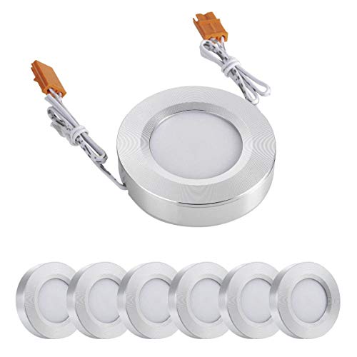 Preisvergleich Produktbild Schrankbeleuchtung LED, TryLight 6er Set Unterbauleuchte Küche 3000K insgesamt 18W 1620lm Warmweiß dimmbar Schrankbeleuchtung mit 2 Schalter für Küche, Kleiderschrank, Vitrinen, und Schmuckschränke.