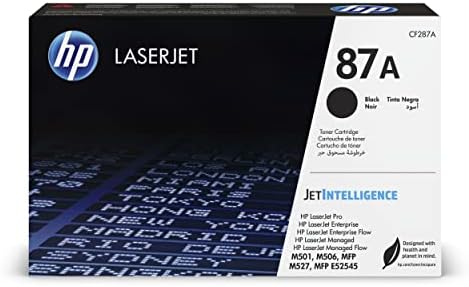 HP 87A CF287A, Cartuccia Toner Originale da 8550 Pagine, Compatibile con le Stampanti LaserJet Enterprise M501, M506, MFP M527, Nero