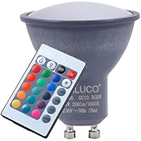 RGB LED GU10 3 vatios de color lmparas cambio de ahorro de energa de control remoto EEK regulable A + Paul Neuhaus 08146