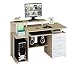 Produktbild hjh OFFICE Computertisch Büro-Schreibtisch Stella mit Standcontainer, Tastaturauszug, Monitorpodest, viele Ablagefächer, robust gefertigt, einfacher Aufbau, PC-Workstation (Eiche/weiß)