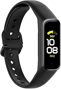 [Strap ONLY] TKM Silicone Bands Compatible for Samsung Galaxy Fit E, Soft Sport Silicone Replacement Straps Wristbands for Galaxy FitE SM-R375 Watch for Boys & Girls.(Watch is NOT Included) (Black)