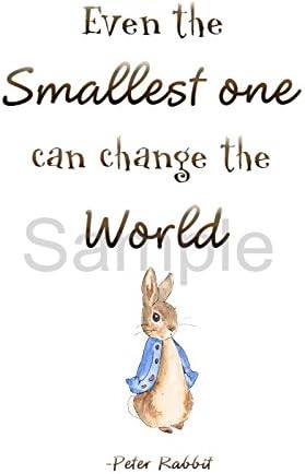 Peter Rabbit Even the Smallest One Quote Nursery Child's Room A3 poster print cute