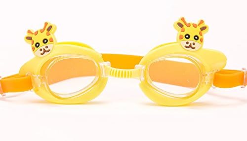 Kids Swim Goggles , Cute cartoon design, HD Anti-Fog, UV Protection, Hypoallergenic Soft Silicone Frame,PolycarbonateLenses,Comfortable and Easy to Use(ages 3-12Y).19.69-22.05 inch. (yellow)
