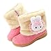 Femizee Baby Girls Infant Toddler Winter Fur Shoes Rabbit Snow Boots Pink 12-15 Months