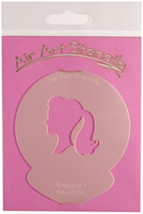 "Girl Silhouette 3 Cupcake Stencil" Cupcake Stencil - Reusable Flexible Food Grade Plastic Stencil for Cake and Craft Design, Airbrushing and more
