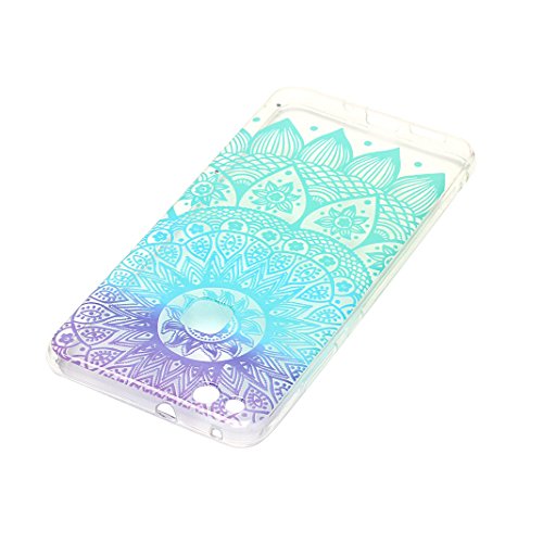 Huawei P10 Lite Hülle Silikon, Huawei P10 Lite Case, Rosa Schleife Ultra Dünn Clear Schutzhülle Schale Case für Huawei P10 Lite Tasche Premium TPU Silikon Backcover Schutz Bumper Handyhülle mit Schöne Muster, Lila blaue Mandala - 4