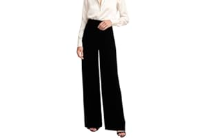 XUBIDUBI Women’s Luxurious Velvet Palazzo Pants, Soft Stretch Velour Pull-On Trousers with Pockets, Ideal for Office, Evening or Casual Wear with a Sophisticated Look