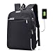 Produktbild TENGGO 20L Anti-Diebstahl Männer Laptop Notebook Rucksack USB Charging Port School Bag Mit Passwort Lock-Schwarz