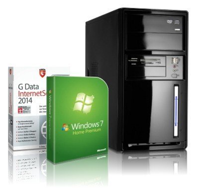 shinobee Office Computer / Multimedia PC mit 3 Jahren Garantie! inkl. Windows7 - AMD Quad Core 4x1500MHz, 4GB RAM, 500GB HDD, Radeon8330D, HDMI, VGA DVD±RW, Office2010, USB 3.0, #4746