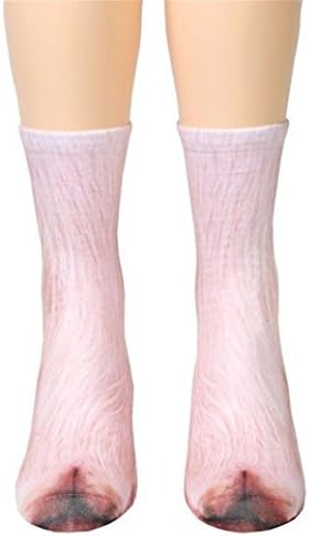 Animal Socks, LILICAT Women Man Adult Unisex Cute Animal Paw Crew Socks Sublimated 3D HD Print Lifelike Socks Casual Fashion Winter (J, Size:One Size)