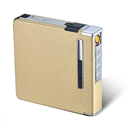 Preisvergleich Produktbild longrep Zigarettenetui mit Feuerzeug Zigarettenschachtel 20 Stücke von Automatischen Zigaretten Sind Tragbare Schutzhülle mit USB Elektrische Wiederaufladbare Lighte für Männer Damen