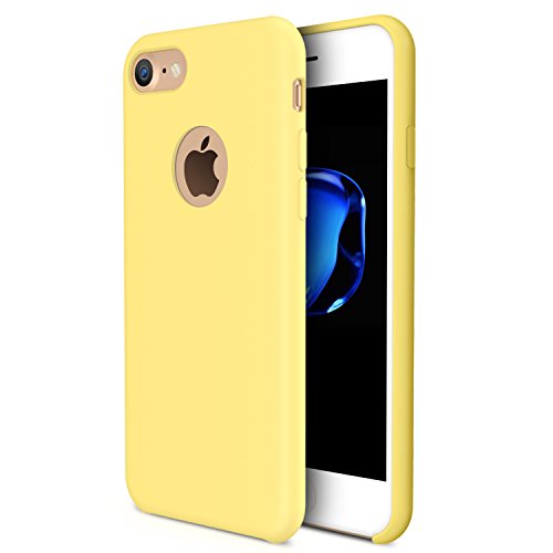 iPhone 7 Case,RANVOO[Driving Series]Liquid Silicone Gel Rubber Cover Case [Soft Touch] and Soft Microfiber Cloth Lining Cushion [Shock Absorbing] iPhone 7 Magentic Case,Yellow