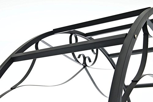 CLP Metall-Rosenbogen, prunkvoll, Eisen pulverbeschichtet, Höhe 220 cm, Breite 120 cm, Tiefe 44 cm schwarz - 6