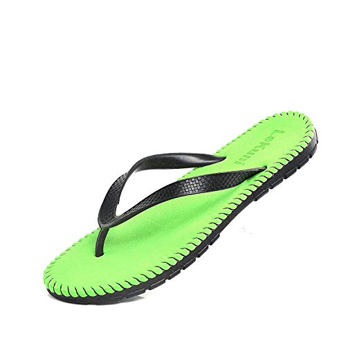 LK LEKUNI Chanclas Hombre Mujer Goma Chancleta Ojotas de Playa y Piscina Pere Unisex Adulto_Verde_43