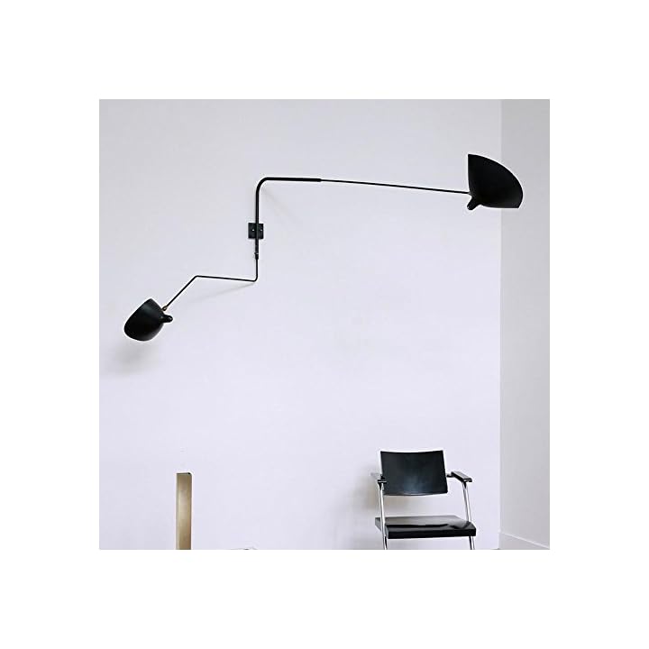 E14*2 Industrielle Vintage Wandleuchte mit Einstellbar Kopf, Langen Arm