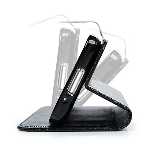 Badalink Hülle für Samsung Galaxy S5 Mini Handyhülle Hülle PU Leder Tasche Handy Schutzhülle Cover Flip Tasche mit Kartenfach und Ständerfunktion in Don’t Touch My Phone Muster Kleine Augen Design + Flower Anti Staub Schutz Stöpsel + Eingabestift - 3