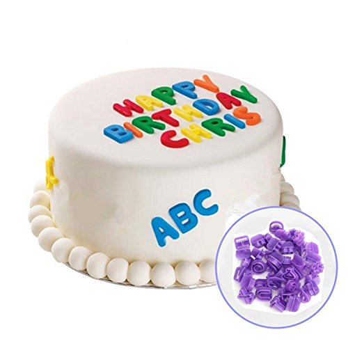 Dreamland 40-teilig Buchstaben, Zahlen und Sonderzeichen Ausstechformen – Ausstecher Fondant od. Marzipan Kuchen Form – Kunststoff Küchewerkzeug Backen Werkzeug Keks Backform - 9