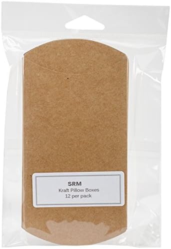 SRM Kraft Pillow Boxes 3"X1"X5" 12/Pkg-