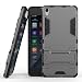 Produktbild ONX3 ( Dark Grey ) Sony Xperia X Compact Fall nach Maß Fusion Armour Hinterbauständer Slim Case Cover, gehärtetes Glas Crystal Clear LCD-Display Schutzfolie , Poliertuch und Mini-versenkbaren Stylus Pen