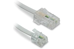 Metronic 495231 Câble téléphone Ethernet RJ11/RJ45 mâle/mâle 1,80 m Blanc